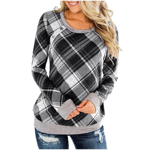 women blouse fashion plaid print plus size shirt long sleeve round neck blouse button womens and blouses camisas mujer #38, White
women blouse fashion plaid print plus size shirt long sleeve round neck blouse button womens and blouses camisas mujer #38, White