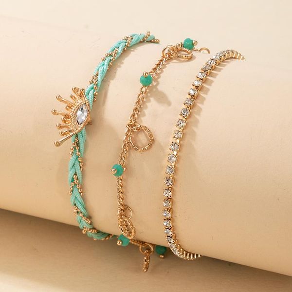 3pcs/set boho evil eye rhinestone bracelets set girls handmade adjustable rope bangles for women party jewelry gift 13488, Golden;silver
3pcs/set boho evil eye rhinestone bracelets set girls handmade adjustable rope bangles for women party jewelry gift 13488, Golden;silver