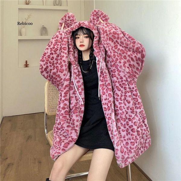 women's fur & faux autumn winter coats leopard thick warm female overcoats loose woman hoodies plus size lady outerwear jackets, Black
women's fur & faux autumn winter coats leopard thick warm female overcoats loose woman hoodies plus size lady outerwear jackets, Black
