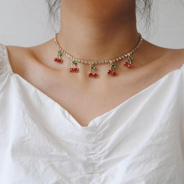 chokers luxury jewelry cherry tennis necklace choker chain for women cute charm pendant crystal jewellery, Golden;silver
chokers luxury jewelry cherry tennis necklace choker chain for women cute charm pendant crystal jewellery, Golden;silver