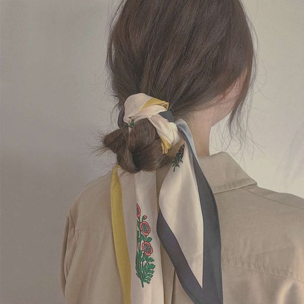 temperament french elegant silk women's spring and summer korean flower versatile decoration professional strip small scarf, Blue;black
temperament french elegant silk women's spring and summer korean flower versatile decoration professional strip small scarf, Blue;black