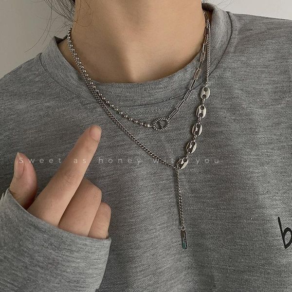 chains korean geometric chain double necklaces temperament fashion personality hip hop sweater bone necklace, Silver
chains korean geometric chain double necklaces temperament fashion personality hip hop sweater bone necklace, Silver
