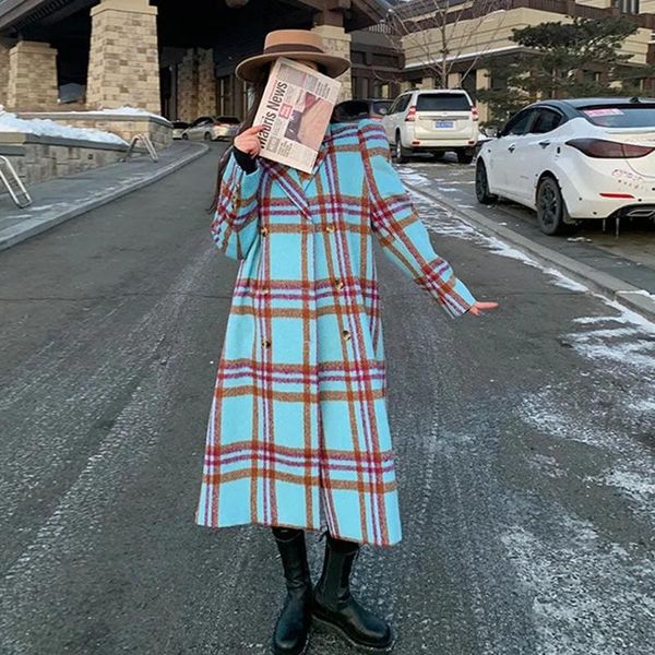 women's wool & blends hstar 2021 korean winter coat over knee turn-down collar double bearsted long-sleeved panelled plaid straight woo, Black
women's wool & blends hstar 2021 korean winter coat over knee turn-down collar double bearsted long-sleeved panelled plaid straight woo, Black