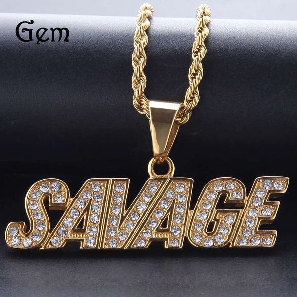 hip hop stainless steel savage rhinestone pendant stainless steel color preserving electroplated singer trend matching necklace, Silver
hip hop stainless steel savage rhinestone pendant stainless steel color preserving electroplated singer trend matching necklace, Silver