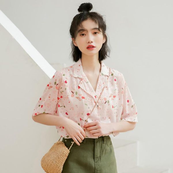 women's blouses & shirts fashion flower print short sleeve shirt girls tees blouse women summer, White
women's blouses & shirts fashion flower print short sleeve shirt girls tees blouse women summer, White