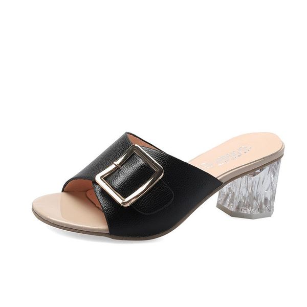 slippers women's shoes spring 2021 metal buckle sandals soft soles comfortable non-slip plus-size, Black
slippers women's shoes spring 2021 metal buckle sandals soft soles comfortable non-slip plus-size, Black