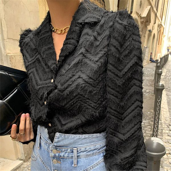 new 2021 female tassel high street korean spring chic all match stylish women brief shirts office lady blouses ysjh, Black
new 2021 female tassel high street korean spring chic all match stylish women brief shirts office lady blouses ysjh, Black