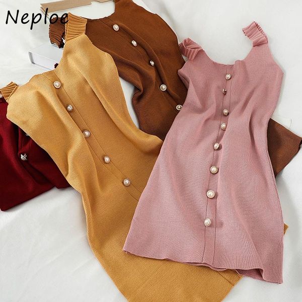 casual dresses neploe 2021 spring autumn women dress chic exquisite button camis vestidos solid color knitted sleeveless mini, Black;gray
casual dresses neploe 2021 spring autumn women dress chic exquisite button camis vestidos solid color knitted sleeveless mini, Black;gray