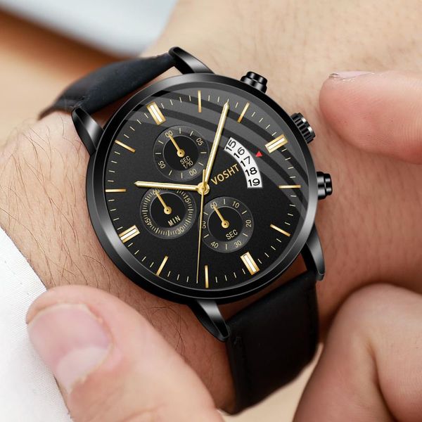 wristwatches men's watch leather strap calendar quartz sports brand relogio masculino montre homme saati clock, Slivery;brown
wristwatches men's watch leather strap calendar quartz sports brand relogio masculino montre homme saati clock, Slivery;brown