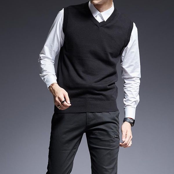 men's vests 2021 fashion brand sweaters men pullovers sleeveles slim fit jumpers knit solid color autumn korean style casual clothes, Black;white
men's vests 2021 fashion brand sweaters men pullovers sleeveles slim fit jumpers knit solid color autumn korean style casual clothes, Black;white