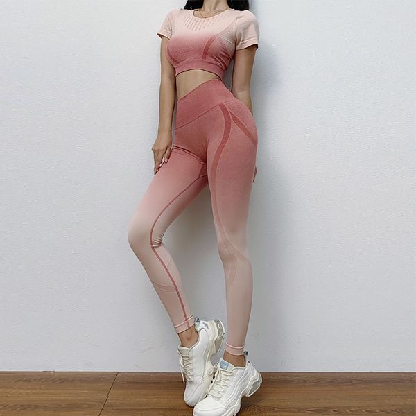 tracksuits ladies sports suit seamless women's hanging dye gradual tight elastic fitness clothing, Gray
tracksuits ladies sports suit seamless women's hanging dye gradual tight elastic fitness clothing, Gray