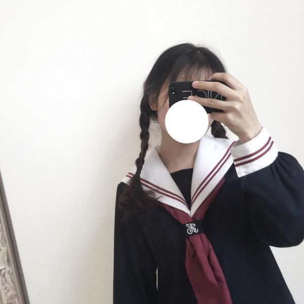 two piece dress mainly japanese sister bad sailor suit red jk school uniform wind coat short skirt in the spring and autumn outfit, White
two piece dress mainly japanese sister bad sailor suit red jk school uniform wind coat short skirt in the spring and autumn outfit, White