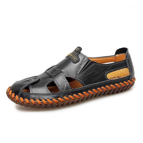 sandals men's casual shoes summer brown rubber men leather beach man slip on sandalias soft bottom big size1, Black
sandals men's casual shoes summer brown rubber men leather beach man slip on sandalias soft bottom big size1, Black
