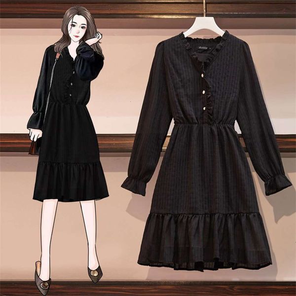 light luxury foreign fat large new women's mm 2020 style autumn age reducing platycodon grandiflorum waist thin cover hip dress, Black;gray
light luxury foreign fat large new women's mm 2020 style autumn age reducing platycodon grandiflorum waist thin cover hip dress, Black;gray