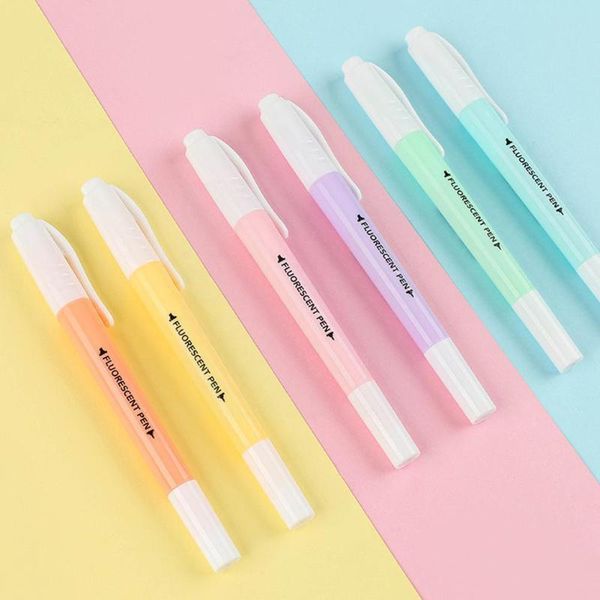 highlighters 6pcs/set double fluorescent highlighter pen markers pastel drawing for student school office supplies cute station z9q7, Black;red
highlighters 6pcs/set double fluorescent highlighter pen markers pastel drawing for student school office supplies cute station z9q7, Black;red