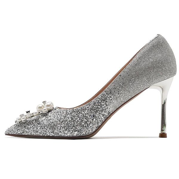 sandals 2021 fall pointed shallow mouth pearl sequin wedding shoes fashionable temperament fine heel high heels single, Black
sandals 2021 fall pointed shallow mouth pearl sequin wedding shoes fashionable temperament fine heel high heels single, Black
