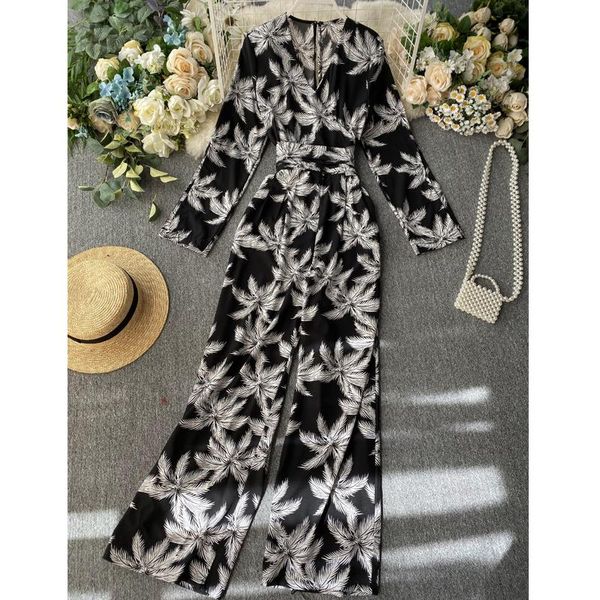 women's jumpsuits & rompers 2021 fashion clothing printed jumpsuit v-neck womens, Black;white
women's jumpsuits & rompers 2021 fashion clothing printed jumpsuit v-neck womens, Black;white