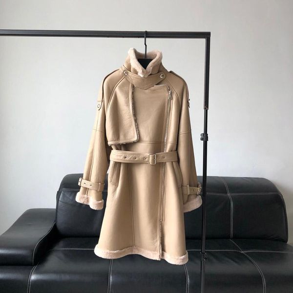 women's fur & faux 2021 fashion winter merino mid - length integrated coat female leather lamb trend clothes women, Black
women's fur & faux 2021 fashion winter merino mid - length integrated coat female leather lamb trend clothes women, Black