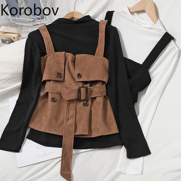 women's two piece pants korobov autumn tank and t shirts women 2 pieces sets korean office lady vintage elegant female suits outfits fe, White
women's two piece pants korobov autumn tank and t shirts women 2 pieces sets korean office lady vintage elegant female suits outfits fe, White