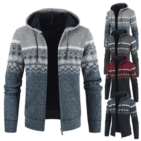 2021 new menswear autumn and winter casual color matching hooded cardigan sweater men's simple coat, White;black
2021 new menswear autumn and winter casual color matching hooded cardigan sweater men's simple coat, White;black