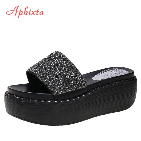 slippers aphixta platform bling women summer beach slides shoes wedge sequines string bead flip flops, Black
slippers aphixta platform bling women summer beach slides shoes wedge sequines string bead flip flops, Black