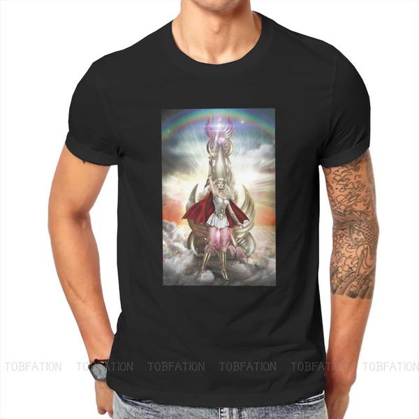 men's t-shirts cool o neck tshirt she ra princess of power filmation anime pure cotton classic t shirt man's fashion plus size, White;black