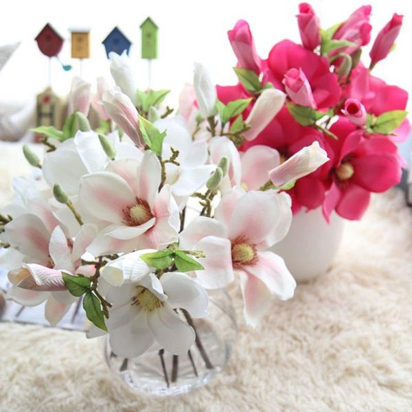decorative flowers & wreaths 37cm artificial orchid magnolia flower branch silk fake wedding decoration for home christmas party valentine&#
decorative flowers & wreaths 37cm artificial orchid magnolia flower branch silk fake wedding decoration for home christmas party valentine&#