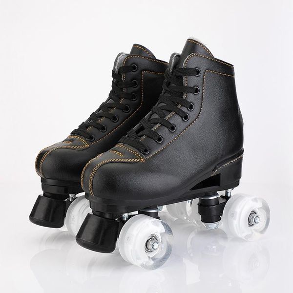 inline & roller skates black white artificial leather double line women pu 4 wheels two skating shoes patines
inline & roller skates black white artificial leather double line women pu 4 wheels two skating shoes patines