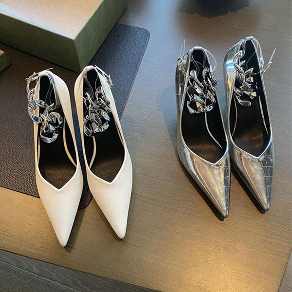 dress shoes 2021 spring brand women pumps fashion metal chain ladies pointed toe thin high heel sandal, Black
dress shoes 2021 spring brand women pumps fashion metal chain ladies pointed toe thin high heel sandal, Black