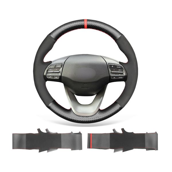 non-slip durable black suede pu carbon fiber car steering wheel cover warp for hyundai kona
non-slip durable black suede pu carbon fiber car steering wheel cover warp for hyundai kona