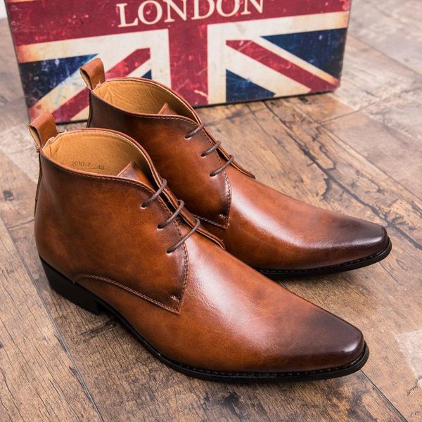 dress shoes british men's high-leather pointed toe brock boots increase hair stylist short casual, Black
dress shoes british men's high-leather pointed toe brock boots increase hair stylist short casual, Black