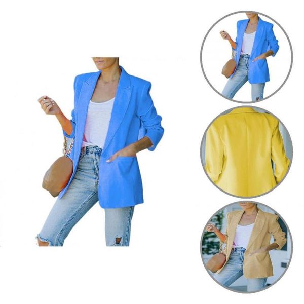 women's suits & blazers women blazer solid color breathable turndown collar pockets jacket, White;black
women's suits & blazers women blazer solid color breathable turndown collar pockets jacket, White;black
