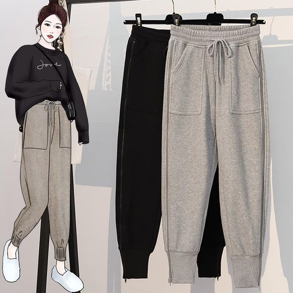 women's pants & capris autumn large size clothing fat sister fashion casual elastic waist velvet thickening slimming trousers 2021, Black;white
women's pants & capris autumn large size clothing fat sister fashion casual elastic waist velvet thickening slimming trousers 2021, Black;white
