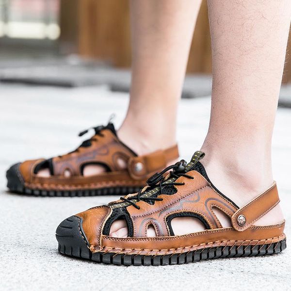 slippers cimim brand summer genuine leather outdoor beach 2021 comfortable luxury casual shoes big size fashion men, Black 
slippers cimim brand summer genuine leather outdoor beach 2021 comfortable luxury casual shoes big size fashion men, Black