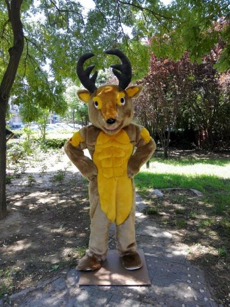 size plush deer mascot costumes halloween fancy party dress cartoon character carnival xmas easter advertising birthday party costume outfit, Red;yellow
size plush deer mascot costumes halloween fancy party dress cartoon character carnival xmas easter advertising birthday party costume outfit, Red;yellow
