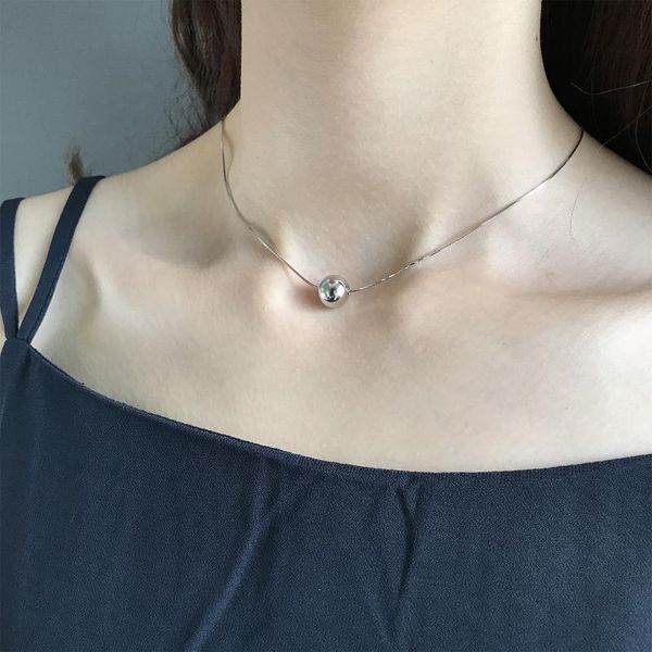 pendant necklaces gold color silver ball for women simple snake chain chokers jewelry short wholesale
pendant necklaces gold color silver ball for women simple snake chain chokers jewelry short wholesale