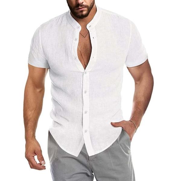 men's casual shirts hight quality men short sleeve linen shirt loose v-neck henley t-shirts blouse male tee t for, White;black
men's casual shirts hight quality men short sleeve linen shirt loose v-neck henley t-shirts blouse male tee t for, White;black