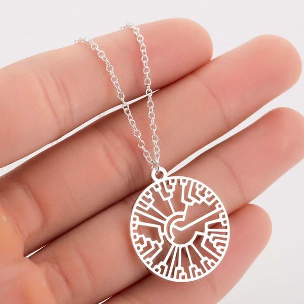 pendant necklaces stainless steel round simple necklace mystery pattern jewelry for women collar choker friend present collier, Silver
pendant necklaces stainless steel round simple necklace mystery pattern jewelry for women collar choker friend present collier, Silver