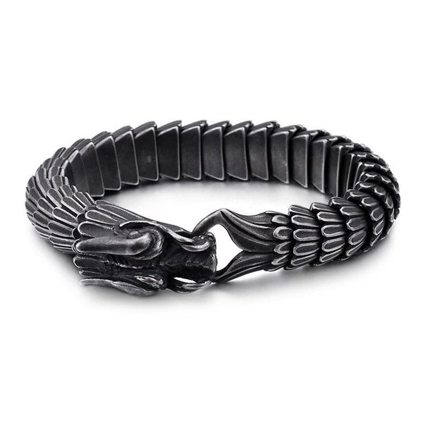 link, chain weight titanium steel keel dragon scale bracelet faucet buckle men's casual trend jewelry gift, Black
link, chain weight titanium steel keel dragon scale bracelet faucet buckle men's casual trend jewelry gift, Black