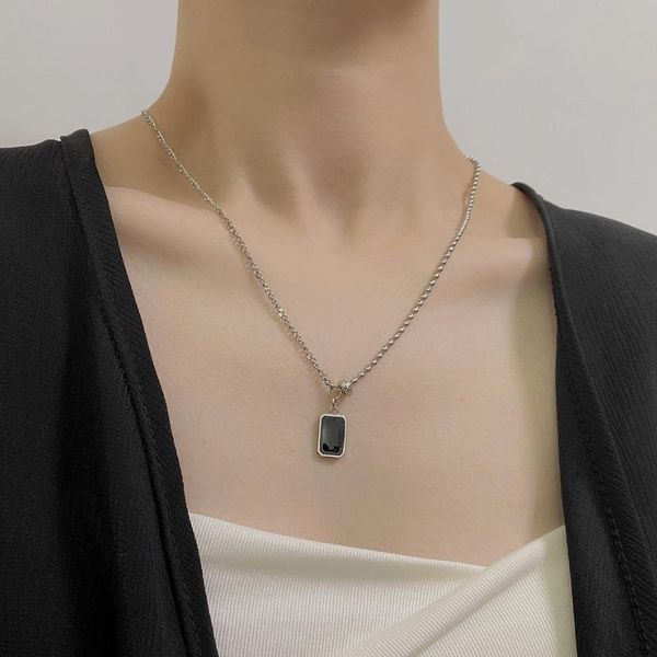 pendant necklaces vsnow street style black square geometric necklace for women fashion letter asymmetric round bead chain jewelry, Silver
pendant necklaces vsnow street style black square geometric necklace for women fashion letter asymmetric round bead chain jewelry, Silver