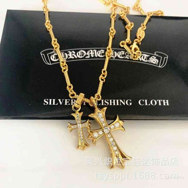 luxury designer chrome/hearts ch croix diamond inlaid gold cross pendant plated 24k personalized versatile men and women necklace sweater ch, Red;brown
luxury designer chrome/hearts ch croix diamond inlaid gold cross pendant plated 24k personalized versatile men and women necklace sweater ch, Red;brown