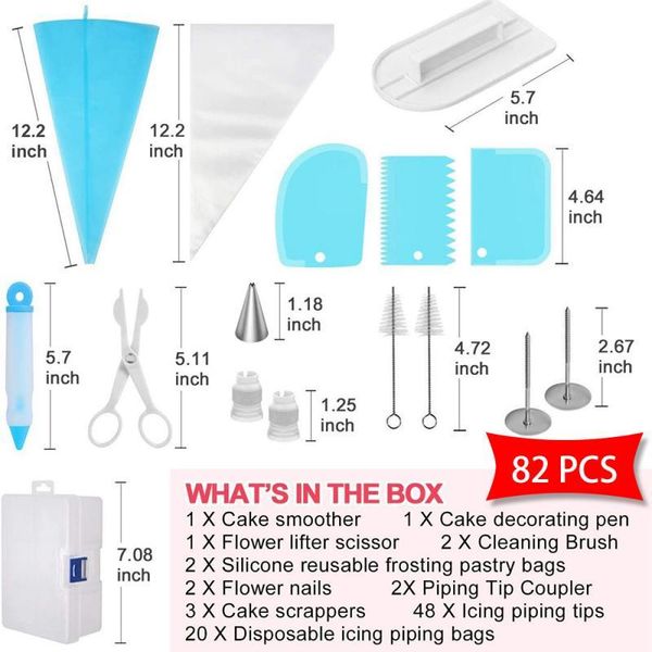 baking & pastry tools 82 pcs/set cake decorating set turntable bags nozzle accessories tool
baking & pastry tools 82 pcs/set cake decorating set turntable bags nozzle accessories tool