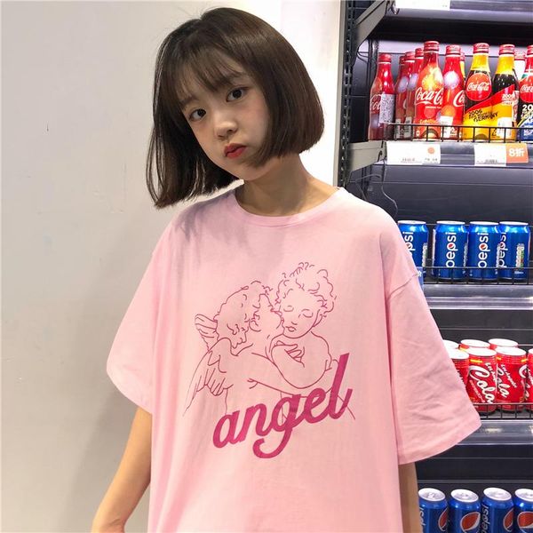 women's t-shirt 2021 summer women angel letter printing korean style loose short-sleeved cute, White
women's t-shirt 2021 summer women angel letter printing korean style loose short-sleeved cute, White