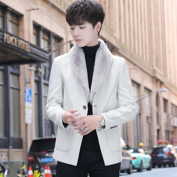male short woolen coat man's fake fur collar trench jackets 2021 winter rougher casual steetwear jacket business e2bz, Black
male short woolen coat man's fake fur collar trench jackets 2021 winter rougher casual steetwear jacket business e2bz, Black