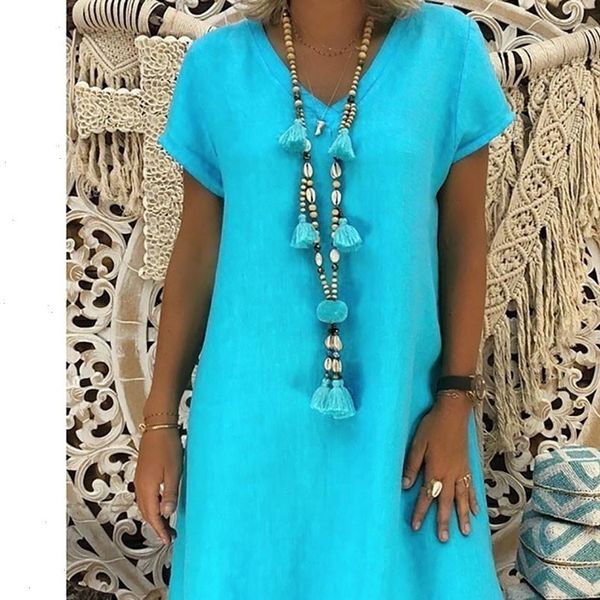 drop shipping 2020 new arrival women summer style beach feminino vestido t shirt cotton casual plus size ladies dress 02, Black;gray
drop shipping 2020 new arrival women summer style beach feminino vestido t shirt cotton casual plus size ladies dress 02, Black;gray