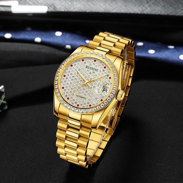 wristwatches ruixine diamond relojes hombre mechanical watches men wrist luxury full gold automatic watch relogio masculino, Slivery;brown
wristwatches ruixine diamond relojes hombre mechanical watches men wrist luxury full gold automatic watch relogio masculino, Slivery;brown