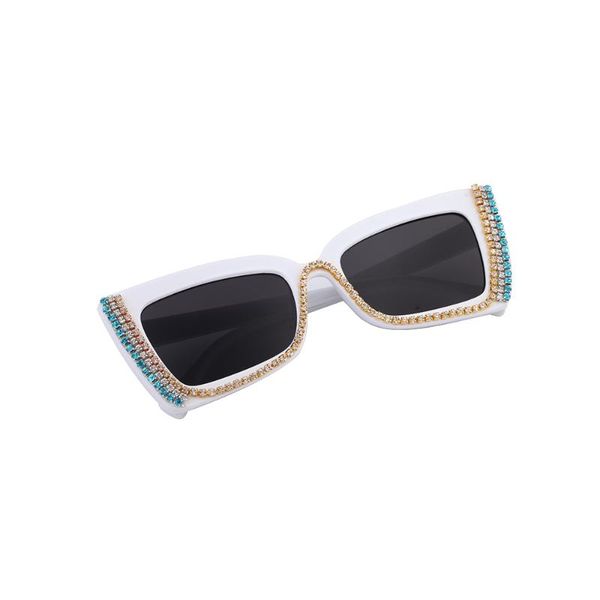 sunglasses black frame handmade luxury white with diamonds ladies blackout retro travel uv400, White;black
sunglasses black frame handmade luxury white with diamonds ladies blackout retro travel uv400, White;black