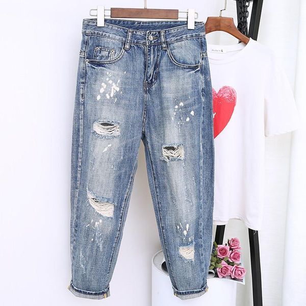 plus size jeans 5xl summer ripped boyfriend jeans women casual mom loose high waist pantalones mujer vaqueros c57131, Blue
plus size jeans 5xl summer ripped boyfriend jeans women casual mom loose high waist pantalones mujer vaqueros c57131, Blue