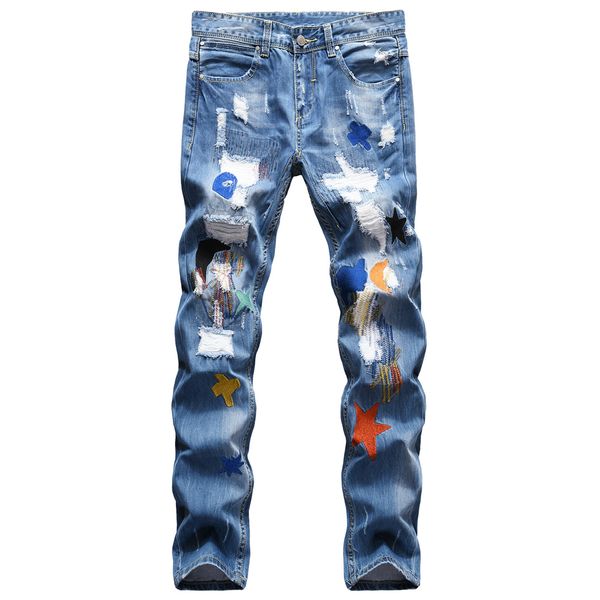 wholesale- luxury jeans new designer printing men jeans graffiti painted street style slim fit mens printed stylist jeans, Blue
wholesale- luxury jeans new designer printing men jeans graffiti painted street style slim fit mens printed stylist jeans, Blue