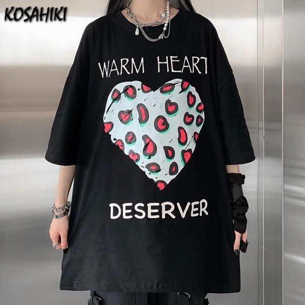 women's t-shirt kosahiki women summer 2021 short sleeve streetwear heart print female loose t shirts korean harajuku casual ins top, White 
women's t-shirt kosahiki women summer 2021 short sleeve streetwear heart print female loose t shirts korean harajuku casual ins top, White